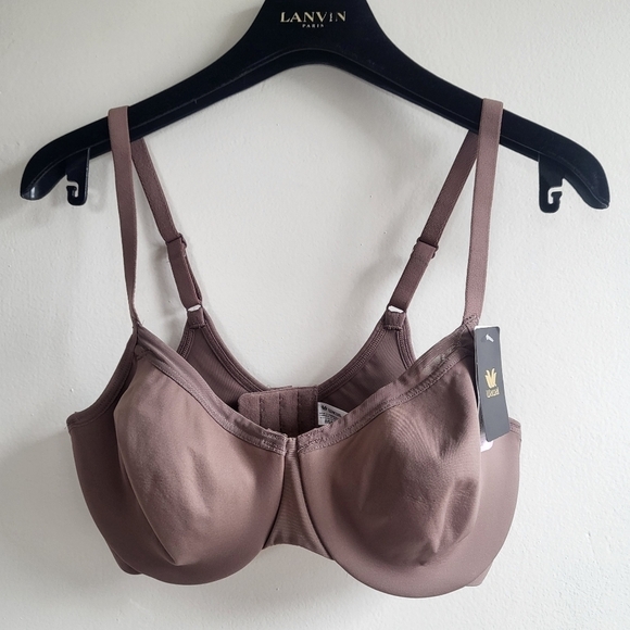 New WACOAL Classic Reinvention Solid-Colored Deep Taupe Bra NWT Size 32D - Picture 4 of 7